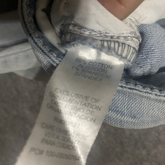 Democracy Light Blue Cropped Pants with Embellished Hem - Picture 6 of 11